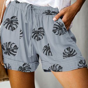 Gray Palm Leaf Shorts *ALL ITEMS ARE NEW, FROM MY CLOSED BOUTIQUE* #9279